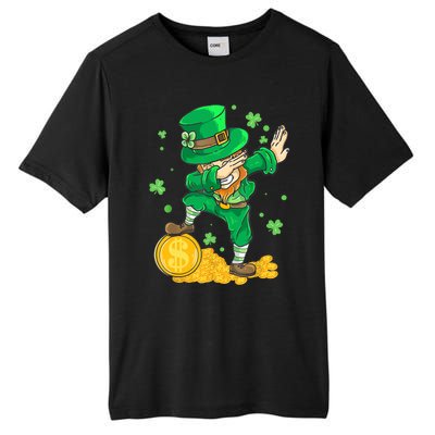 St Patrick Day Dabbing Leprechaun Irish Gift Tall Fusion ChromaSoft Performance T-Shirt