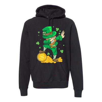 St Patrick Day Dabbing Leprechaun Irish Gift Premium Hoodie