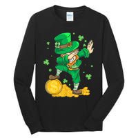 St Patrick Day Dabbing Leprechaun Irish Gift Tall Long Sleeve T-Shirt