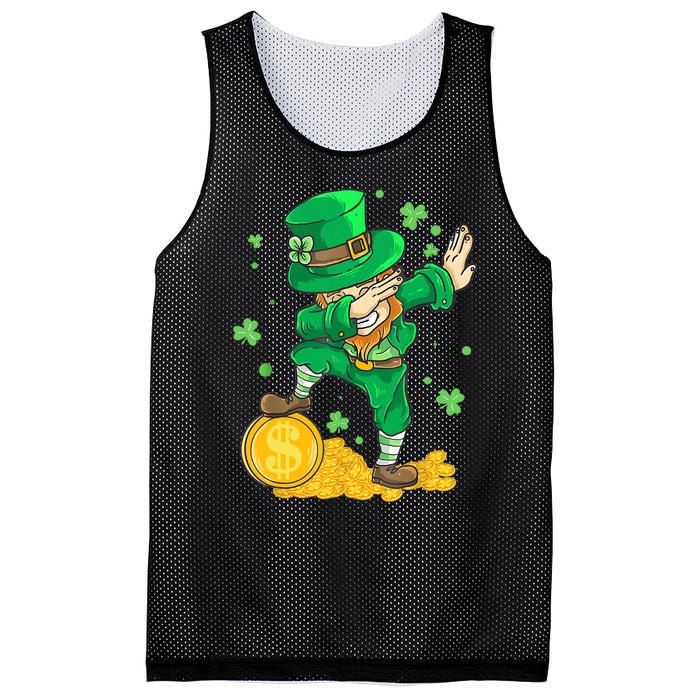 St Patrick Day Dabbing Leprechaun Irish Gift Mesh Reversible Basketball Jersey Tank