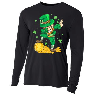 St Patrick Day Dabbing Leprechaun Irish Gift Cooling Performance Long Sleeve Crew