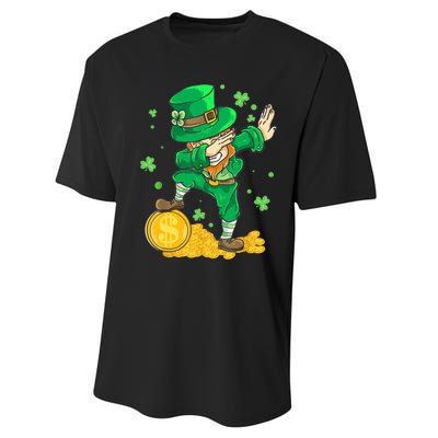 St Patrick Day Dabbing Leprechaun Irish Gift Performance Sprint T-Shirt