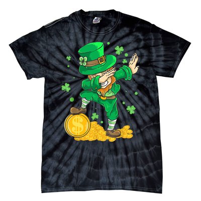 St Patrick Day Dabbing Leprechaun Irish Gift Tie-Dye T-Shirt