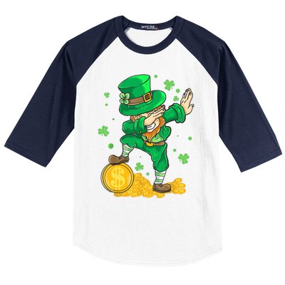 St Patrick Day Dabbing Leprechaun Irish Gift Baseball Sleeve Shirt