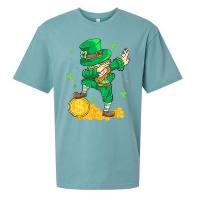 St Patrick Day Dabbing Leprechaun Irish Gift Sueded Cloud Jersey T-Shirt