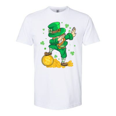 St Patrick Day Dabbing Leprechaun Irish Gift Softstyle CVC T-Shirt