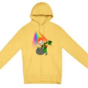 St Patrick's Day Shamrock Leprechaun Rainbow Cute Gift Premium Pullover Hoodie