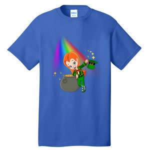 St Patrick's Day Shamrock Leprechaun Rainbow Cute Gift Tall T-Shirt