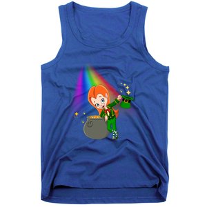 St Patrick's Day Shamrock Leprechaun Rainbow Cute Gift Tank Top