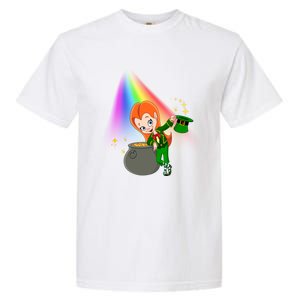 St Patrick's Day Shamrock Leprechaun Rainbow Cute Gift Garment-Dyed Heavyweight T-Shirt