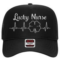 St Patrick's Day Nurse 4 Leaf Clover St Paddy's Gift High Crown Mesh Back Trucker Hat