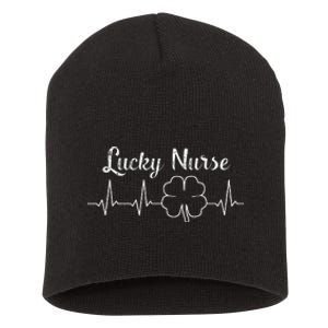 St Patrick's Day Nurse 4 Leaf Clover St Paddy's Gift Short Acrylic Beanie