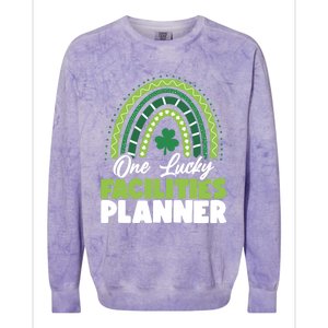 St Patricks Day One Lucky Facilities Planner Gift Colorblast Crewneck Sweatshirt