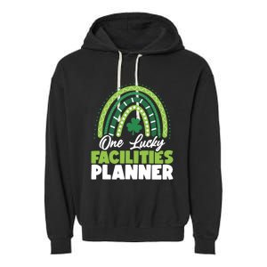 St Patricks Day One Lucky Facilities Planner Gift Garment-Dyed Fleece Hoodie