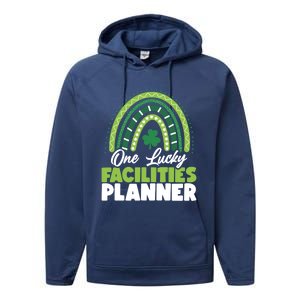 St Patricks Day One Lucky Facilities Planner Gift Performance Fleece Hoodie