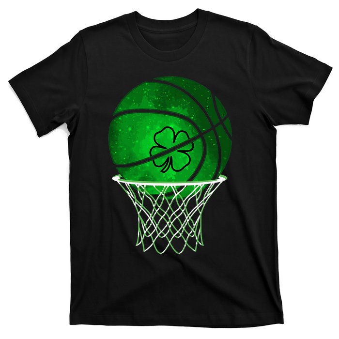 St Patricks day Shamrock Basketball Irish T-Shirt