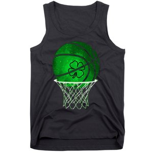 St Patricks day Shamrock Basketball Irish Tank Top