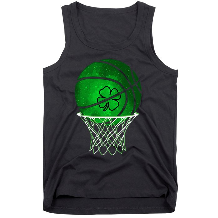 St Patricks day Shamrock Basketball Irish Tank Top