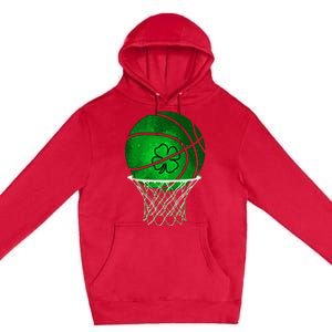 St Patricks day Shamrock Basketball Irish Premium Pullover Hoodie