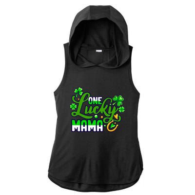 St Patrick's Day Green Shamrock Mother Mom Lucky Mama Cute Gift Ladies PosiCharge Tri-Blend Wicking Draft Hoodie Tank