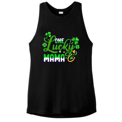 St Patrick's Day Green Shamrock Mother Mom Lucky Mama Cute Gift Ladies PosiCharge Tri-Blend Wicking Tank