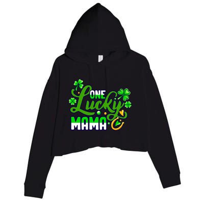 St Patrick's Day Green Shamrock Mother Mom Lucky Mama Cute Gift Crop Fleece Hoodie