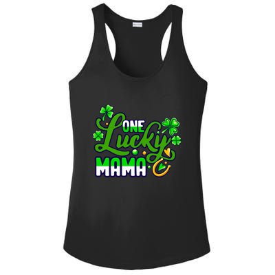 St Patrick's Day Green Shamrock Mother Mom Lucky Mama Cute Gift Ladies PosiCharge Competitor Racerback Tank