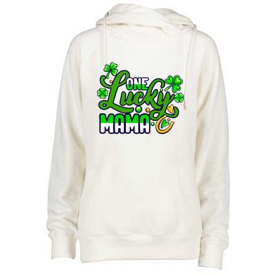 St Patrick's Day Green Shamrock Mother Mom Lucky Mama Cute Gift Womens Funnel Neck Pullover Hood