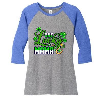 St Patrick's Day Green Shamrock Mother Mom Lucky Mama Cute Gift Women's Tri-Blend 3/4-Sleeve Raglan Shirt