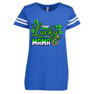 St Patrick's Day Green Shamrock Mother Mom Lucky Mama Cute Gift Enza Ladies Jersey Football T-Shirt