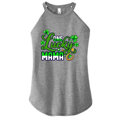 St Patrick's Day Green Shamrock Mother Mom Lucky Mama Cute Gift Women's Perfect Tri Rocker Tank