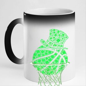 St Patricks Day Shamrock Basketball Irish 11oz Black Color Changing Mug