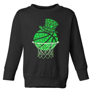 St Patricks Day Shamrock Basketball Irish Toddler Sweatshirt