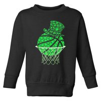 St Patricks Day Shamrock Basketball Irish Toddler Sweatshirt