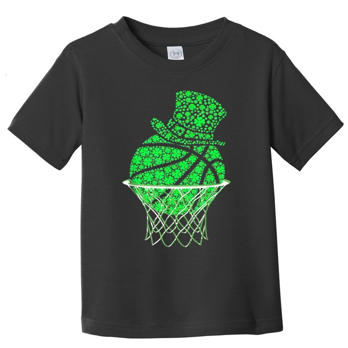 St Patricks Day Shamrock Basketball Irish Toddler T-Shirt