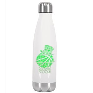 St Patricks Day Shamrock Basketball Irish Stainless Steel Insulated Water Bottle