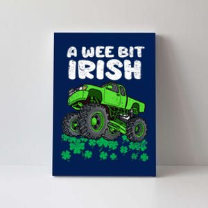 St Patricks Day Boy A Wee Bit Irish Monster Truck Canvas