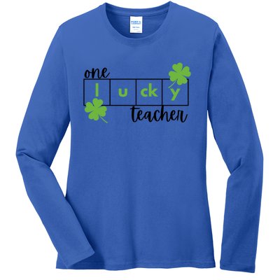 St Patrick's Day Lucky Reading Teacher Cute Gift Ladies Long Sleeve Shirt