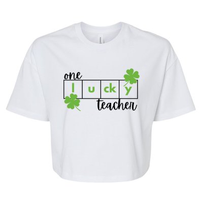 St Patrick's Day Lucky Reading Teacher Cute Gift Bella+Canvas Jersey Crop Tee