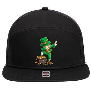 St Patricks Day Dabbing Leprechaun Boys Kids Men Dab Youth 7 Panel Mesh Trucker Snapback Hat