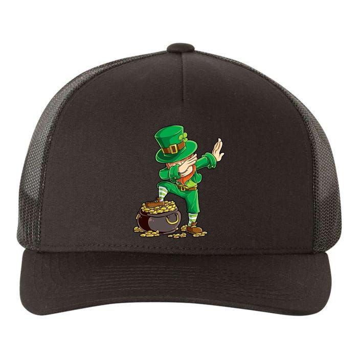 St Patricks Day Dabbing Leprechaun Boys Kids Men Dab Youth Yupoong Adult 5-Panel Trucker Hat