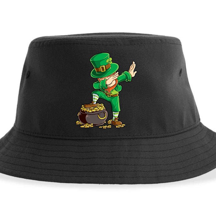 St Patricks Day Dabbing Leprechaun Boys Kids Men Dab Youth Sustainable Bucket Hat