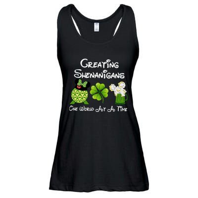 St Patrick's Day Epcot Creating Shenanigans One World At A Time Ladies Essential Flowy Tank