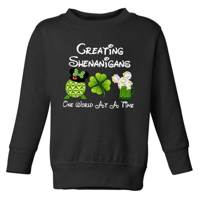 St Patrick's Day Epcot Creating Shenanigans One World At A Time Toddler Sweatshirt