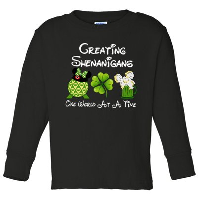 St Patrick's Day Epcot Creating Shenanigans One World At A Time Toddler Long Sleeve Shirt