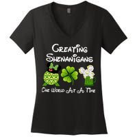 St Patrick's Day Epcot Creating Shenanigans One World At A Time Women's V-Neck T-Shirt