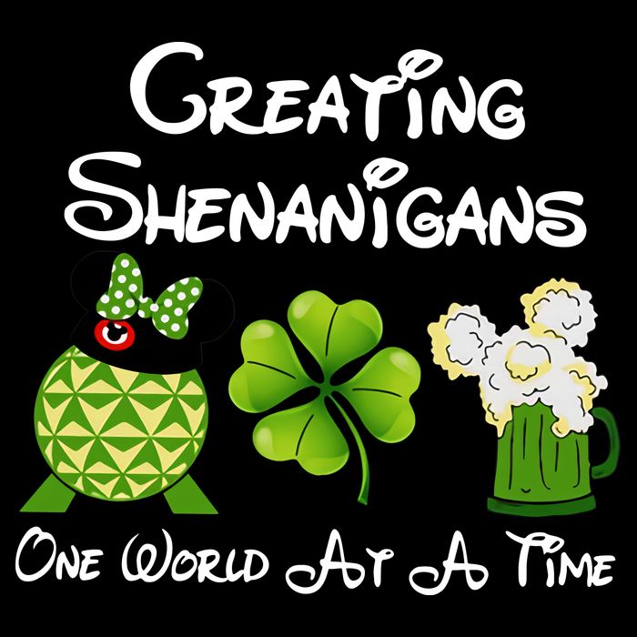 St Patrick's Day Epcot Creating Shenanigans One World At A Time Women's V-Neck T-Shirt