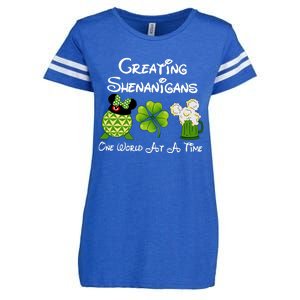 St Patrick's Day Epcot Creating Shenanigans One World At A Time Enza Ladies Jersey Football T-Shirt