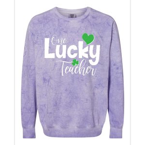 St Patricks Day One Lucky Teacher Colorblast Crewneck Sweatshirt