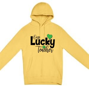 St Patricks Day One Lucky Teacher Premium Pullover Hoodie